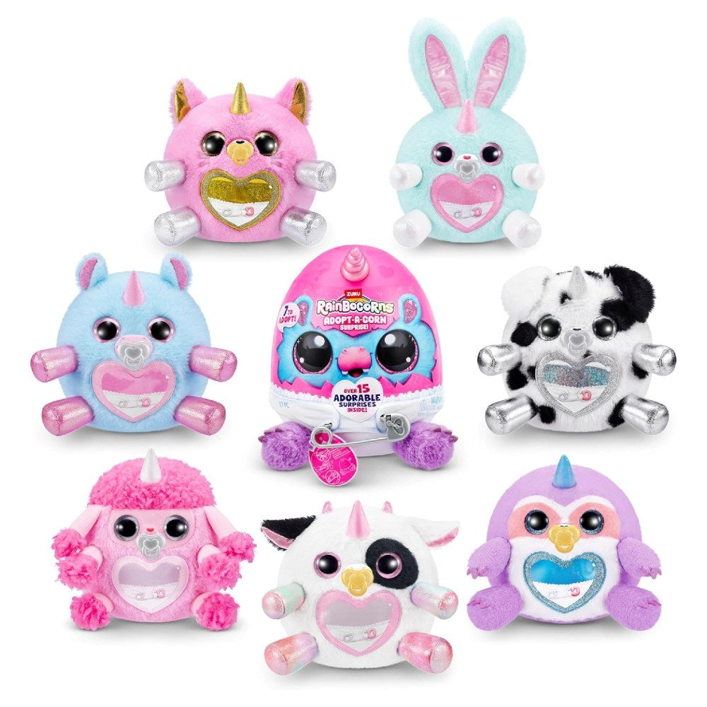 Rainbocorns Adaptacorn Sevimli Sürpriz Yavru Rosie | 3 Yaş ve Üzeri Kız Çocukları İçin 15+ Sürprizli Peluş Yumurta Seti