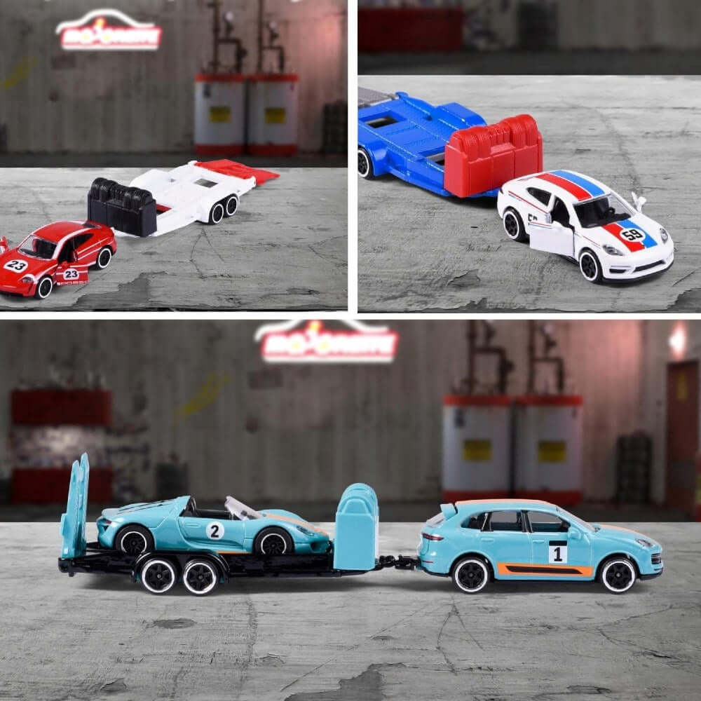 Majorette Porsche Edition Race Trailer Taycan Turbo S + 917