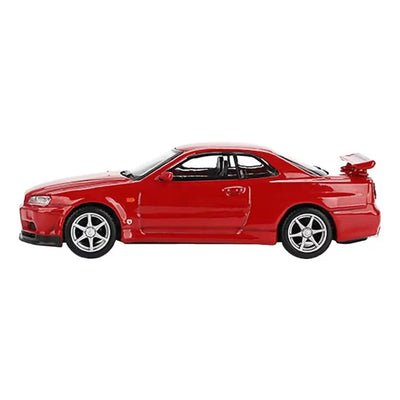 Nissan Skyline GT-R (R34) V-Spec Active Red 1:64 Diecast Model Araba