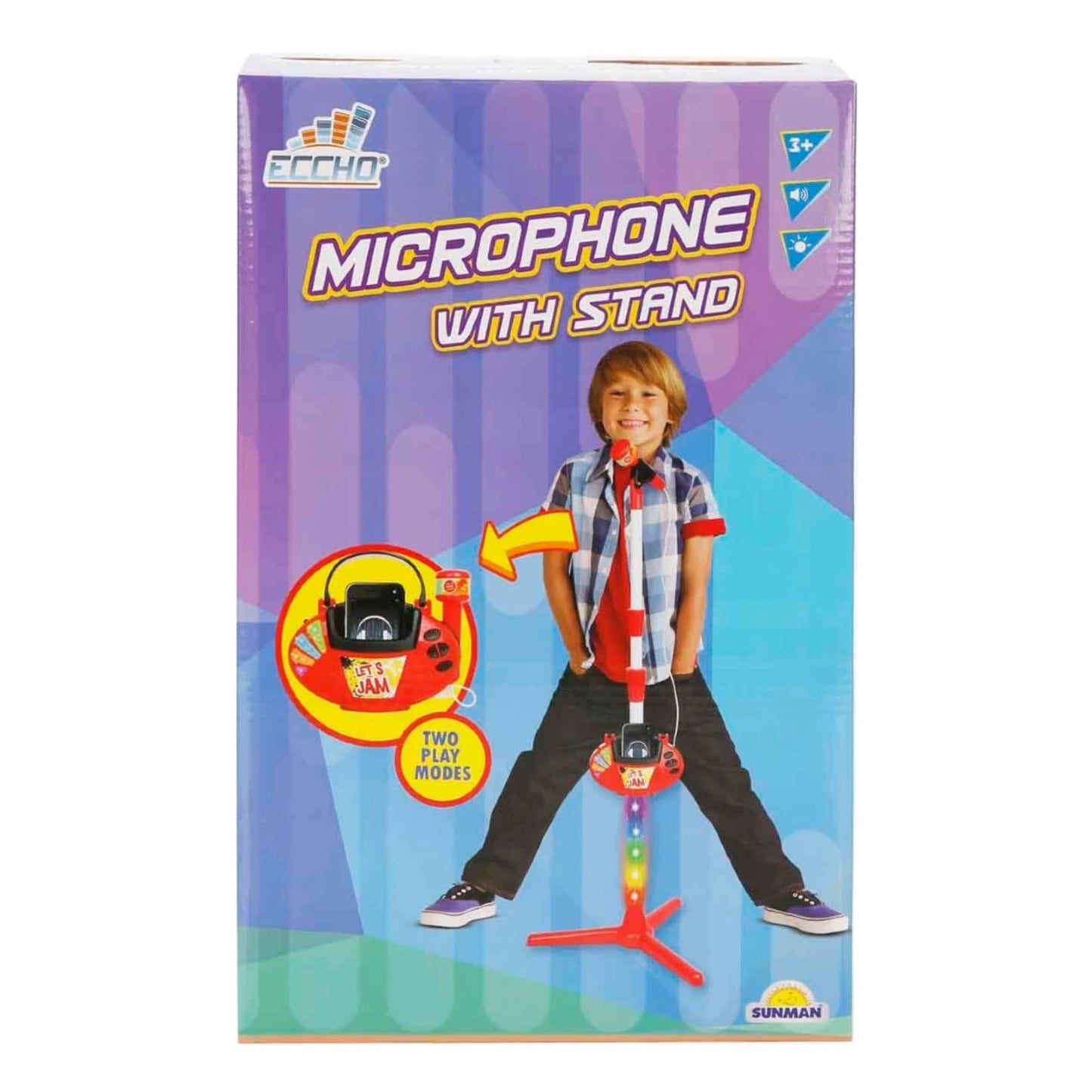 Eccho Müzikli ve Işıklı Ayaklı Kırmızı Mikrofon