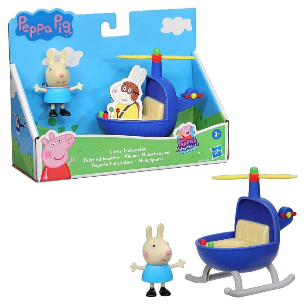 Peppa Pig Figür ve Araç Seti Rebecca Rabbit ve Mavi Helikopter
