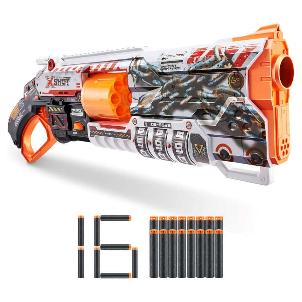 X-Shot Skins Enigma Last Stand Blaster à Fléchettes - 16 Fléchettes, Canon Rotatif 14 Shots, Puissance Jusqu'à 27m Jeu Extérieur X-Shot Skins Enigma Last Stand Blaster à Fléchettes - 16 Fléchettes, Canon Rotatif 14 Shots, Puissance Jusqu'à 27m Jeu Extérieur