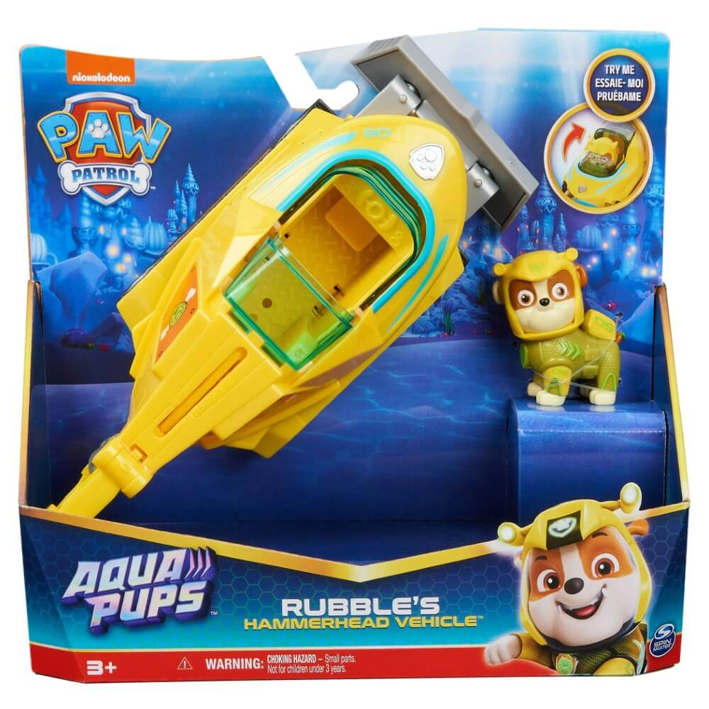 Paw Patrol Aqua Pups Temalı Araçlar Rubble 6065229-04 778988435571 Spin Master Roket Oyuncak