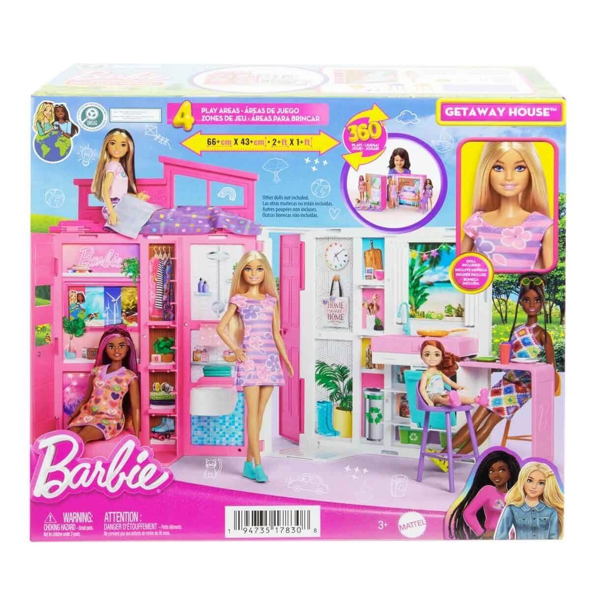 Barbie Portatif Tatil Evi Bebek ve Oyun Seti HRJ77 - Roket Oyuncak
