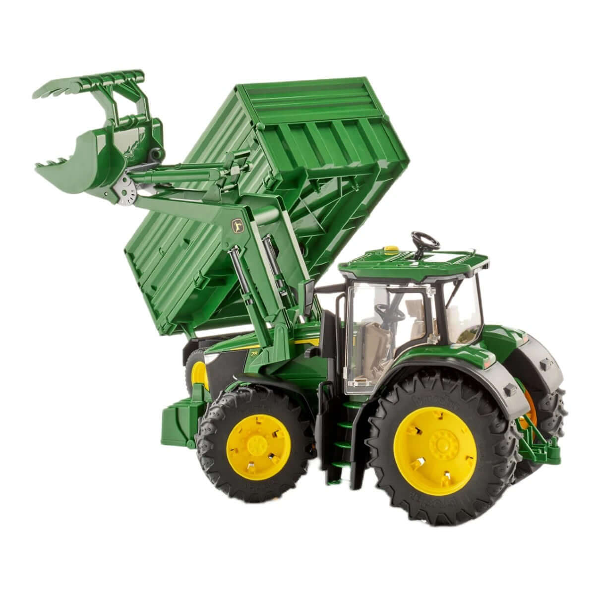 Bruder John Deere 7R 350 Kepçeli Traktör ve Römork BR03155 - Roket Oyuncak