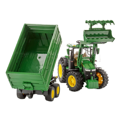 Bruder John Deere 7R 350 Kepçeli Traktör ve Römork BR03155 - Roket Oyuncak