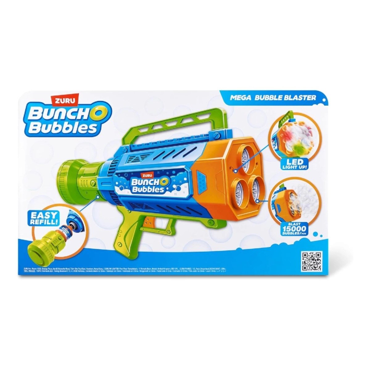 Bunch O Bubbles Işıklı Mega Köpük Tabancası Dakikada 15.000 Baloncuk Kapasiteli, LED Işıklı ve Şarj Edilebilir Motorlu Dev Baloncuk Silahı - Roket Oyuncak