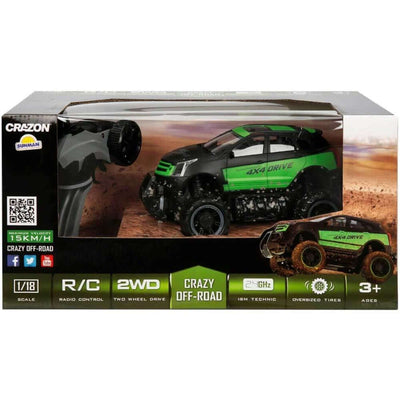 Crazon 4x4 Crazy Off - Road Uzaktan Kumandalı Araba Siyah Yeşil - Roket Oyuncak