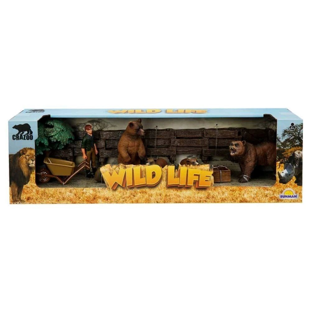 Crazoo Wild Life Vahşi Hayvanlar Çiftlik Seti Ayı Temalı Hayvan Figürlü Eğitici Oyun Seti - Roket Oyuncak