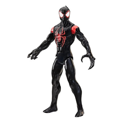 Marvel Spider-Man Venom Versus Titan Hero Figür Miles Morales figürü, öne çıkan siyah ve kırmızı detaylarla.