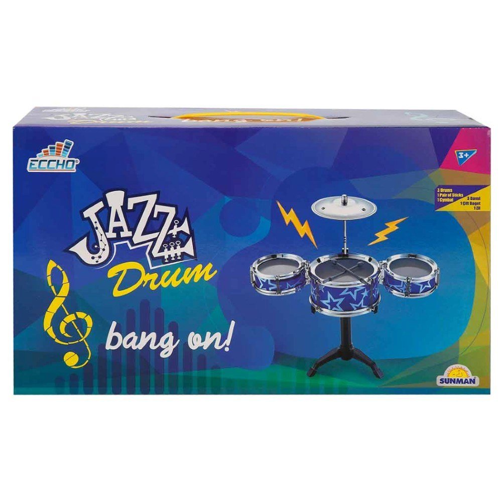 Eccho Jazz Drum Mini Davul Bateri Seti Mavi - Roket Oyuncak