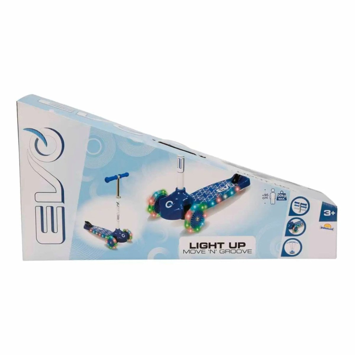 Evo Işıklı 3 Tekerlekli Mavi Scooter - Roket Oyuncak