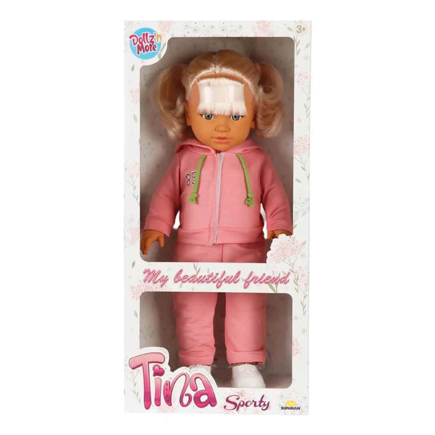 Dollz n More Tina Sporty Bebek 45 Cm Açık Pembe Eşofmanlı