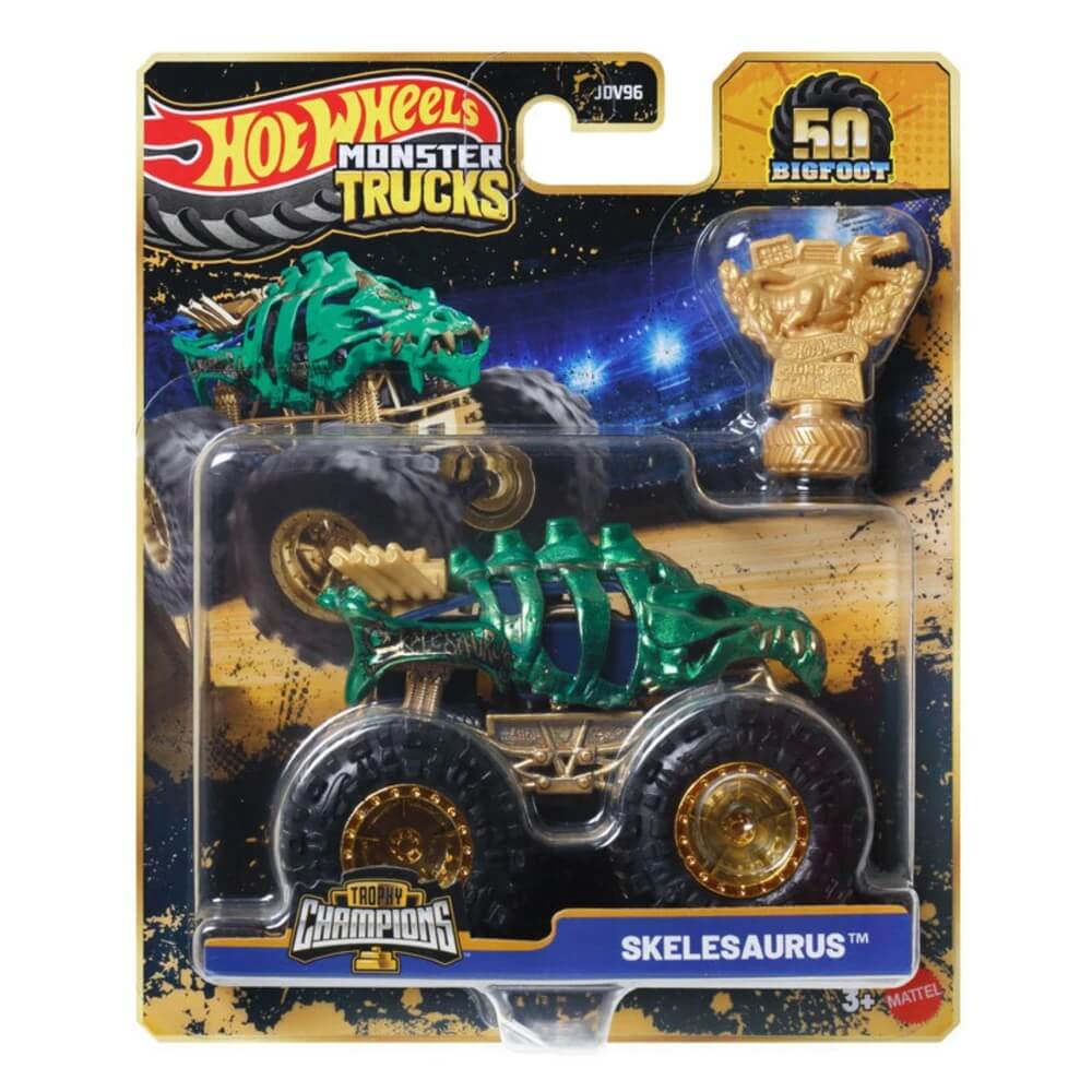 Hot Wheels Monster Trucks Trophy Champions Skelesaurus
