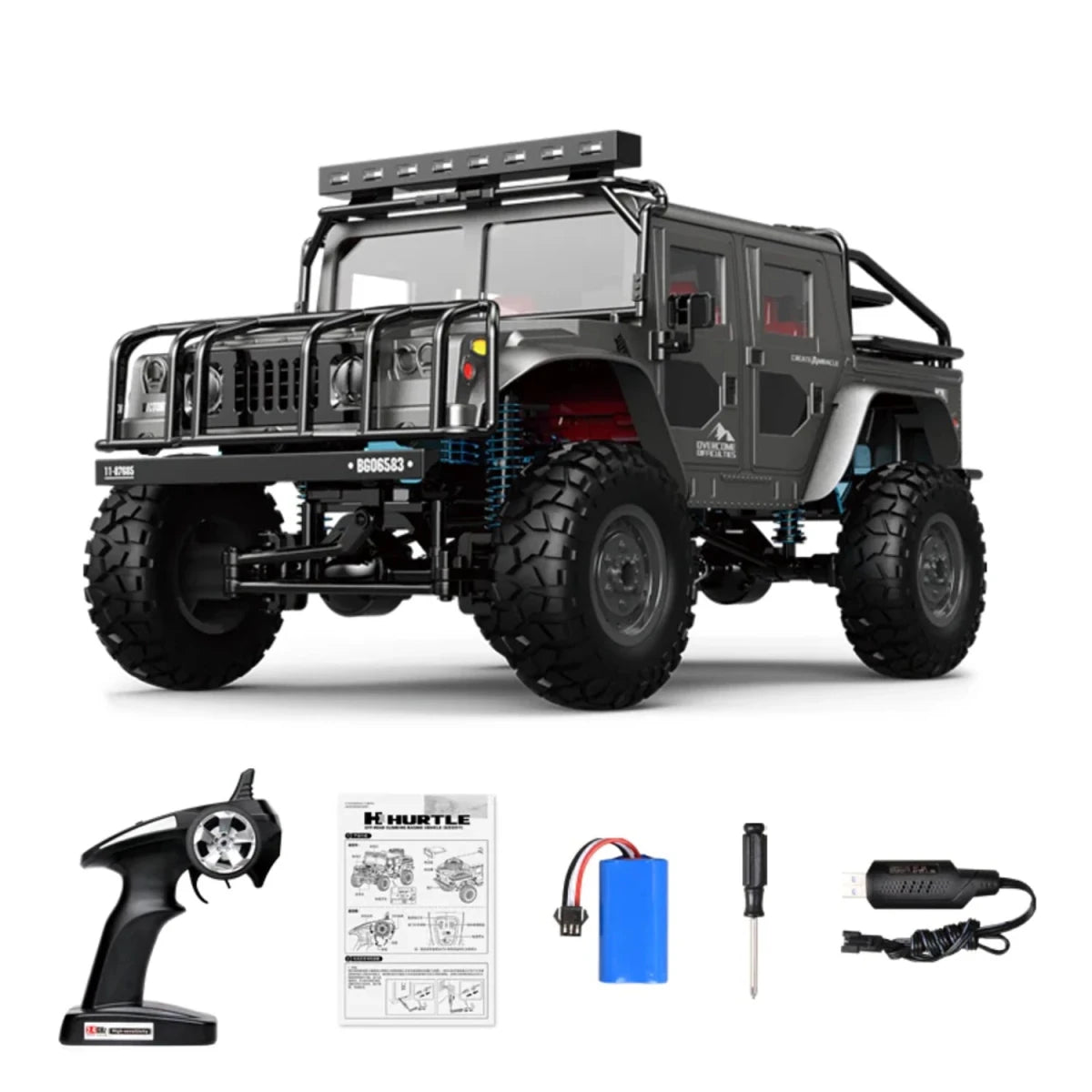 H1 Hurtle 1:12 Metal Şasili Işıklı RC Off - Road Dağ Arabası - Roket Oyuncak