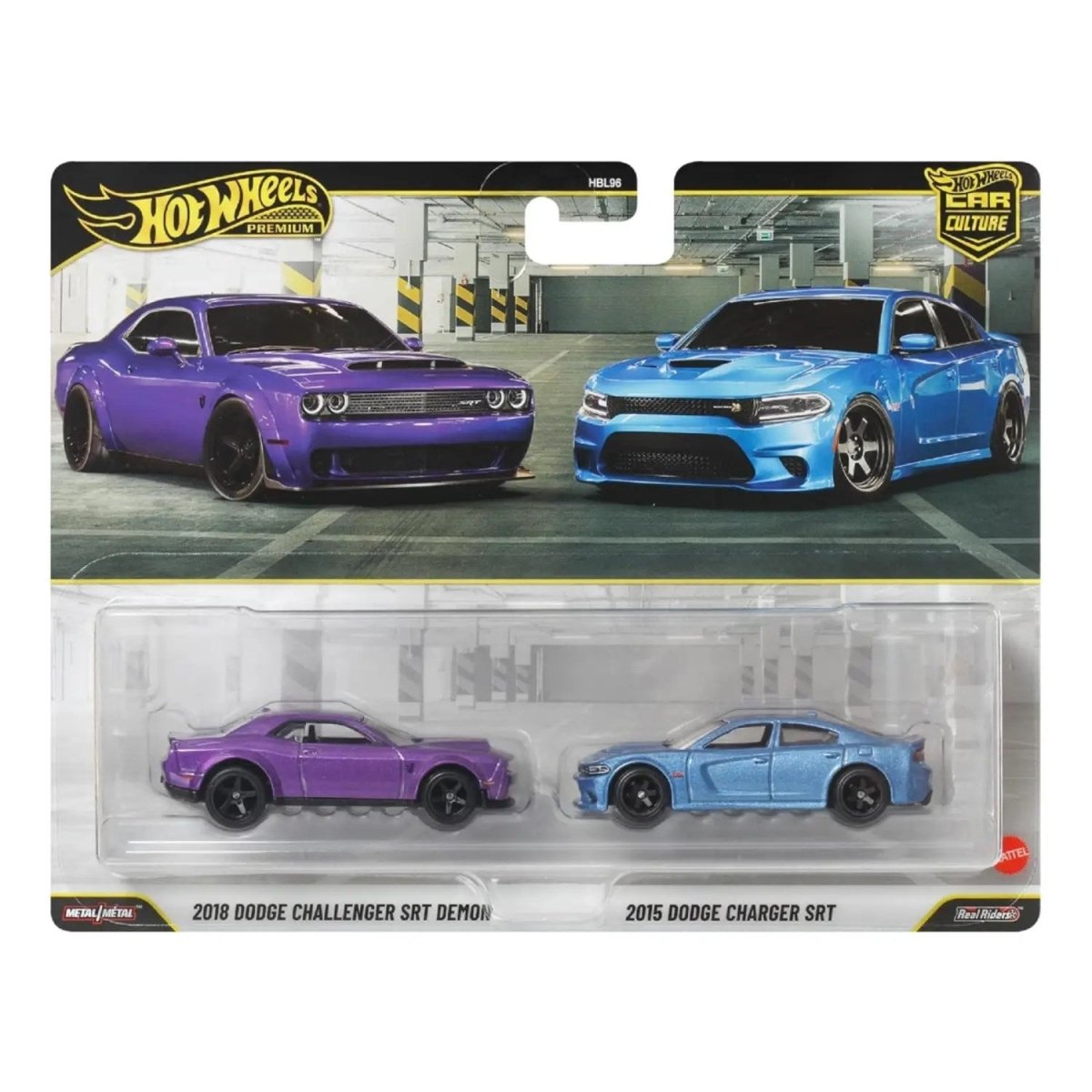 Hot Wheels 1:64 Premium Car Culture 2'li Paket 2018 Dodge Challenger SRT Demon & 2015 Dodge Charger SRT - Roket Oyuncak