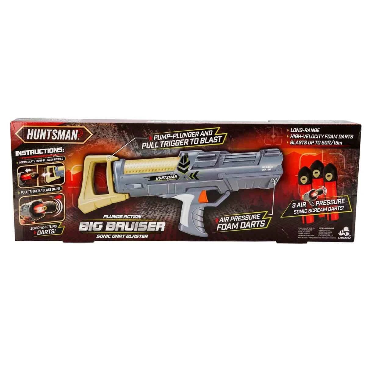 Huntsman Big Bullet 37 cm Dev Namlulu, 15 Metre Atış Menzilli ve 3 Adet Yumuşak Sünger Füze Atan Aksiyon Silahı - Roket Oyuncak