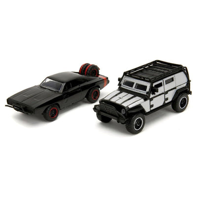 Jada 1:32 Fast & Furious Legacy Series Twin Pack W2/2 Dom's Dodge Charger R/T & Tej's Jeep Wrangler - Roket Oyuncak