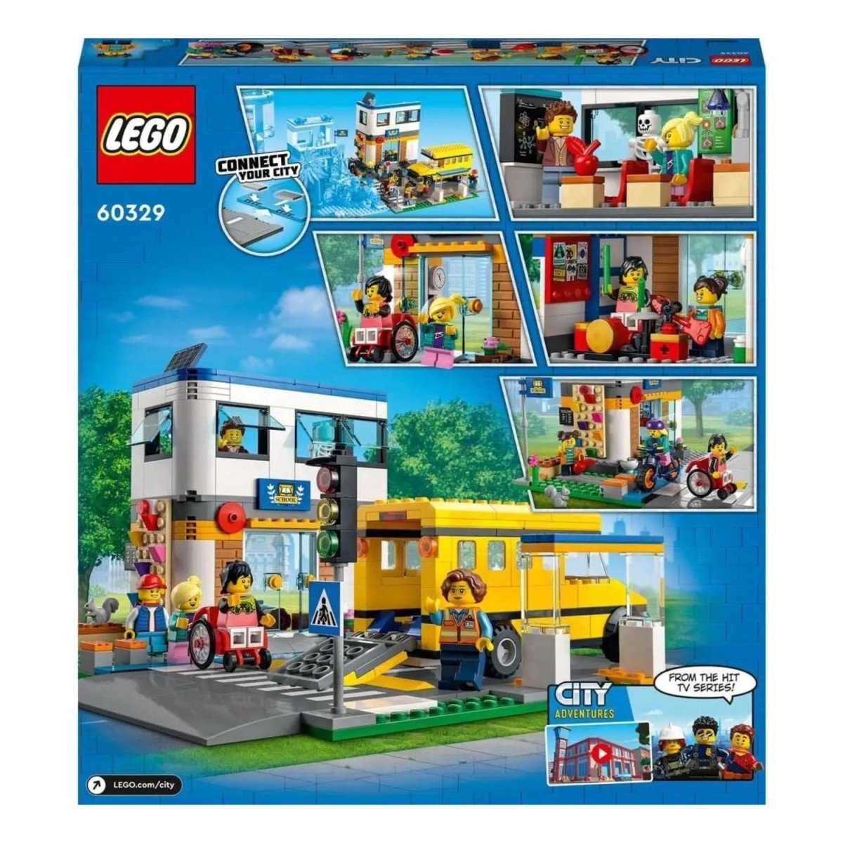 LEGO City Okul Günü 60329 - 6 Yaş ve Üzeri Çocuklar İçin 2 LEGO City Tv Karakteri İçeren Okul Oyuncağı Yapım Seti (433 Parça) - Roket Oyuncak