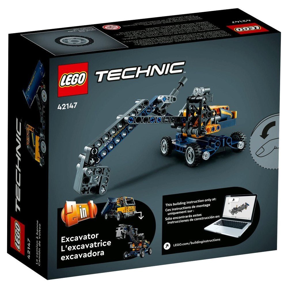 LEGO Technic Damperli Kamyon 42147 - İnşaat Oyuncaklarını Seven 7 Yaş ve Üzeri Çocuklar için Oyuncak Yapım Seti (177 Parça) - Roket Oyuncak