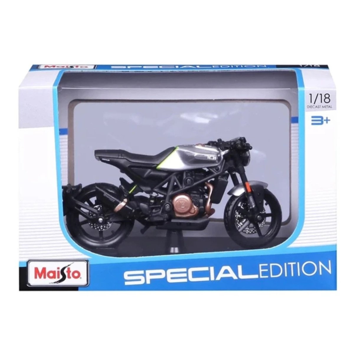 Maisto Special Edition Vitpilen 701 2018 1:18 Ölçekli, Die - Cast Motosiklet Metal Gövdeli, Detaylı İşçilik ve Sergileme Standlı Koleksiyonluk Model - Roket Oyuncak