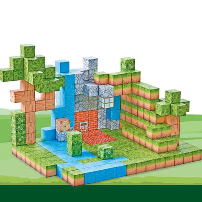 Manyetik Minecraft Tarzı 275 Parça Mıknatıslı Yapı Blok Seti - Roket Oyuncak