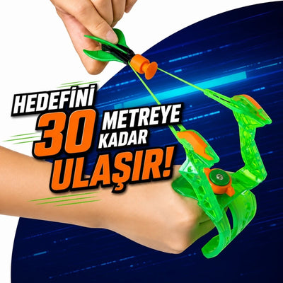 Micro Missiles Target Set 30 Metreye Kadar Menzilli Yeni Nesil Sapan, Parmak Ucuyla Fırlatılan Vakumlu Füze ve İnteraktif Hedef Seti - Roket Oyuncak