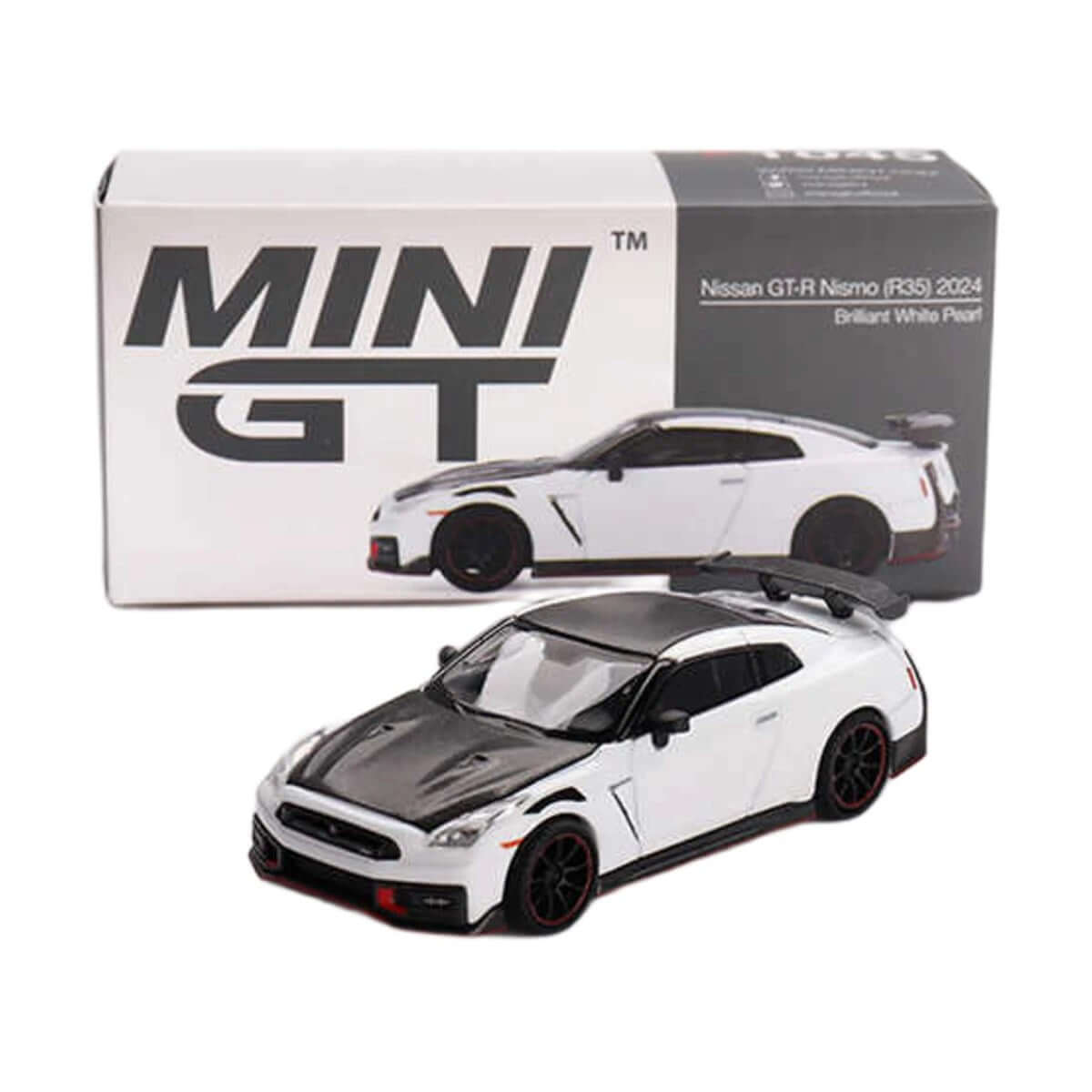 Mini GT Nissan GT R Nismo R35 2024 Brilliant White MGT01045 - Roket Oyuncak
