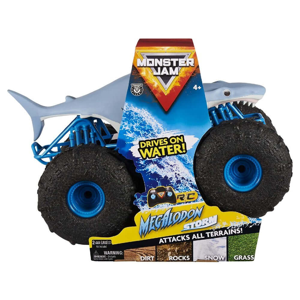 Monster Jam 1:15 Megalodon Storm Suda Gidebilen USB Şarjlı Uzaktan Kumandalı Araba 38 Cm - Roket Oyuncak