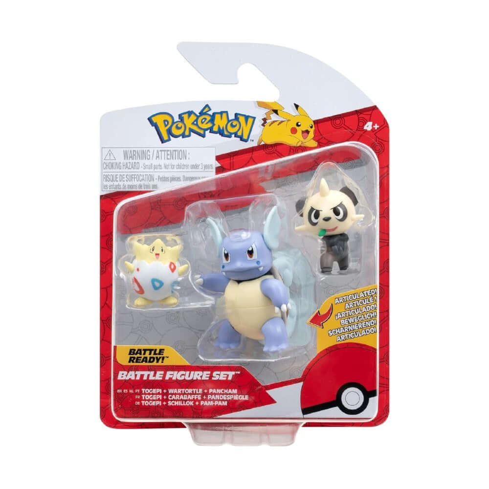 Pokemon Battle 3'lü Figür Seti Togepi & Wartortle & Pancham PKW3051 - Roket Oyuncak