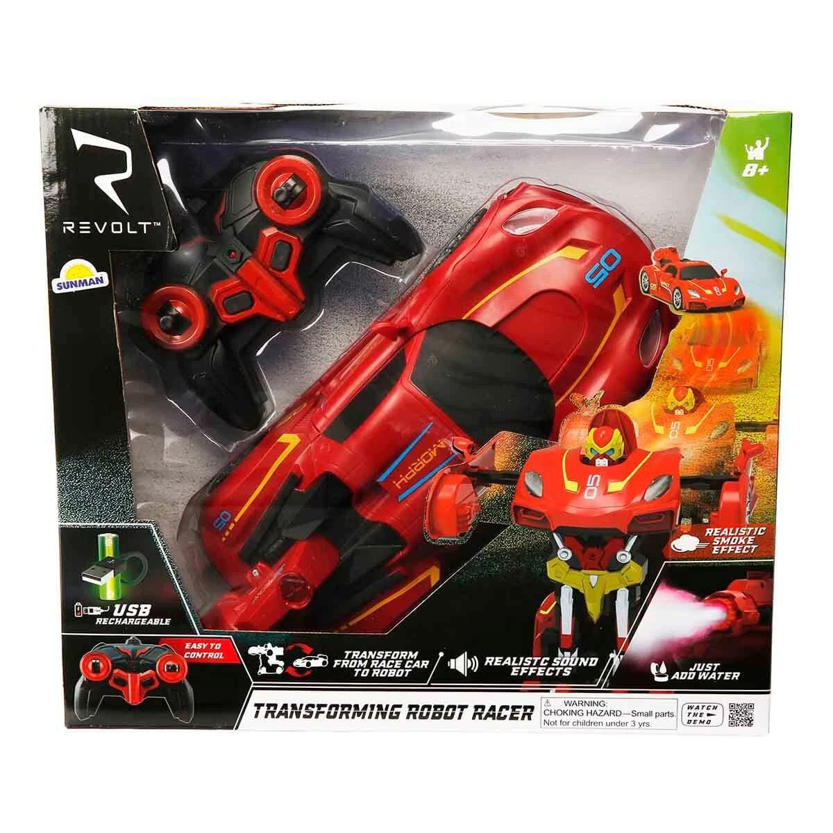 Revolt Transforming Robot Racer Uzaktan Kumandalı Sesli ve Işıklı Robotlar Kırmızı Robot - Roket Oyuncak