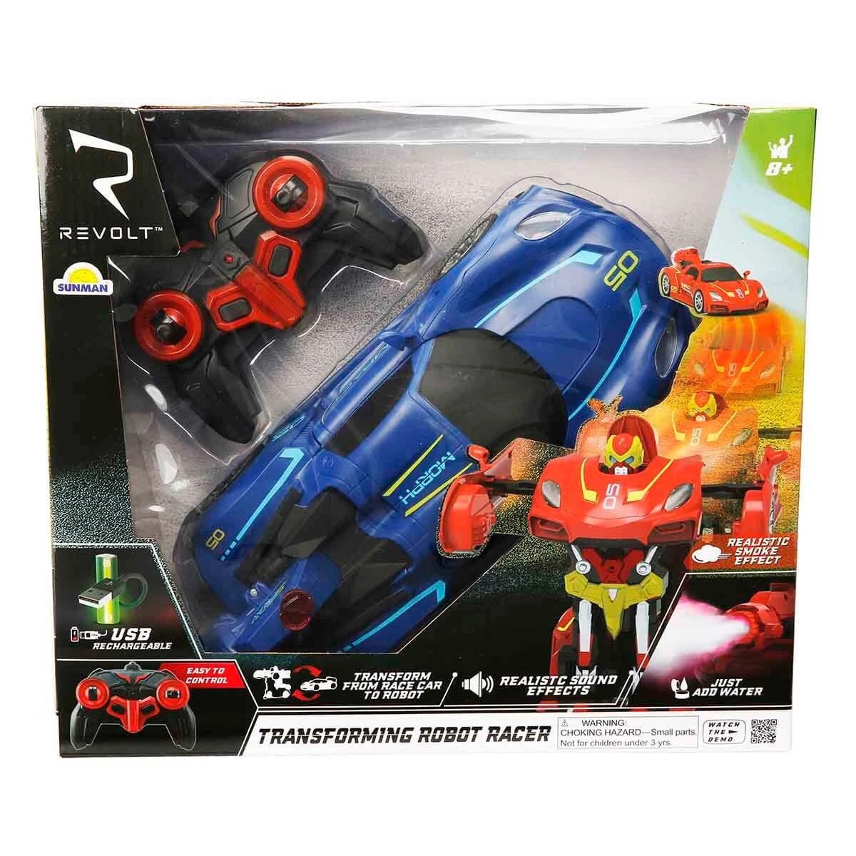 Revolt Transforming Robot Racer Uzaktan Kumandalı Sesli ve Işıklı Robotlar Mavi Robot - Roket Oyuncak