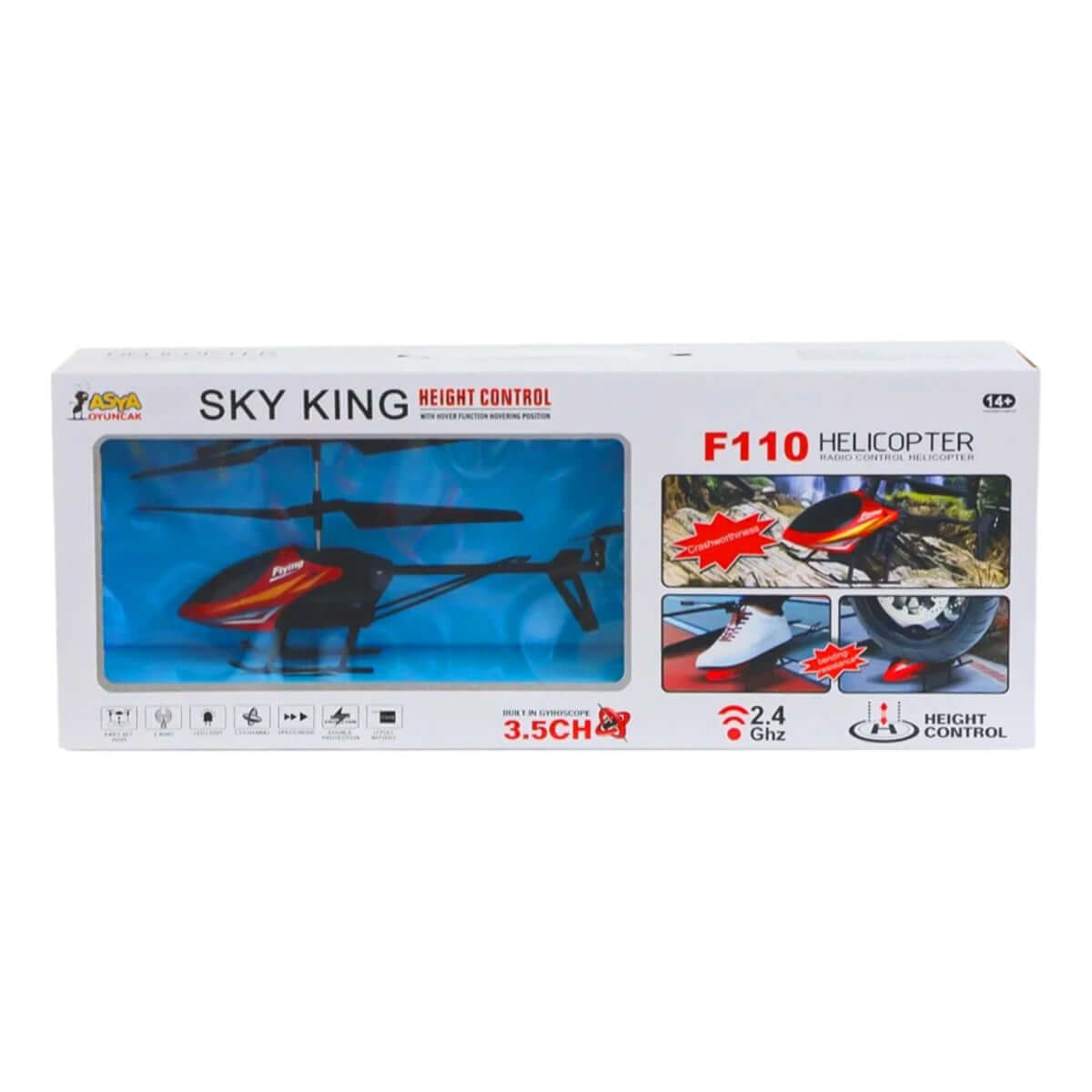 Sky King F110 Uzaktan Kumandalı Helikopter 20 Cm Kırmızı - Roket Oyuncak