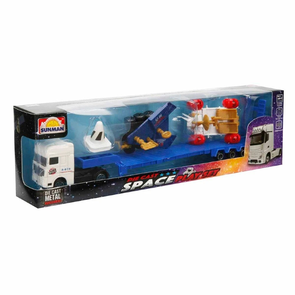 Sunman Aerospace Transporter Tır Uzay Seti Keşif Aracı ile uzay keşfi için tasarlanmış oyuncak seti.