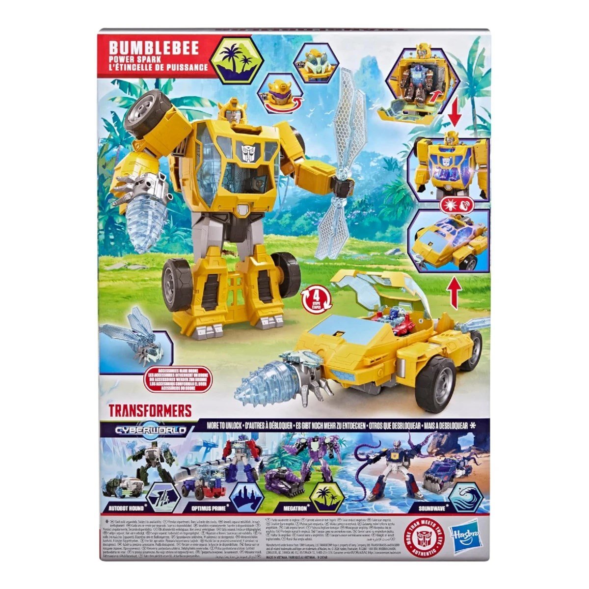 Transformers Cyberworld Bumblebee Power Spark 28 cm Boyutunda, Sesli ve Işıklı, 4 Adımda Dönüşebilen Maskeli Aksiyon Figürü - Roket Oyuncak