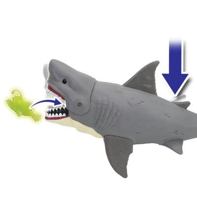 Wild Quest Dev Köpekbalığı Seti 40 cm Boyunda, Isırma Mekanizmalı, Yutma Özellikli ve Karanlıkta Parlayan Deniz Canlıları Oyun Seti - Roket Oyuncak
