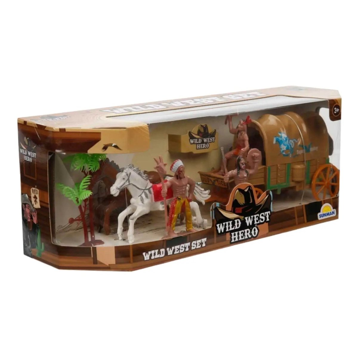 Wild West Hero At Arabalı Kovboy Oyun Seti Beyaz At Kalkanlı Kızılderili - Roket Oyuncak