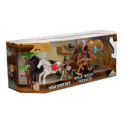Wild West Hero At Arabalı Kovboy Oyun Seti Beyaz At Oklu Kızılderili Ağaç - Roket Oyuncak