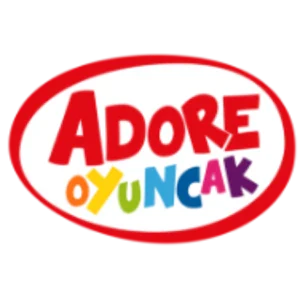 Adore Oyuncak Koleksiyonu logo, renkli harflerle yazılmış, oyuncak markası imajı.