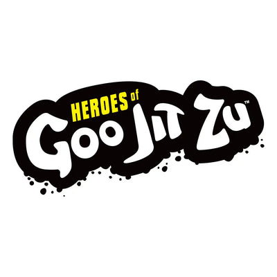 Gövdesi özel dolgulu, aşırı esnek Heroes of Goo Jit Zu Blazagon figürü ve düşman karakterleri.