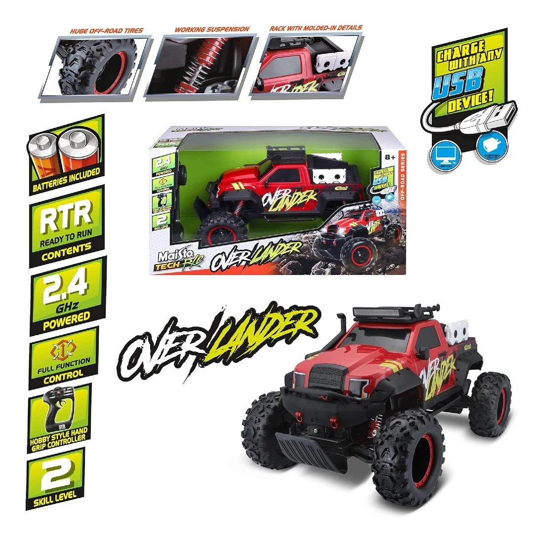 Maisto RC Over Lander Uzaktan Kumandalı Off-Road Araba kutulu ve detaylı tasarım ile görseli.