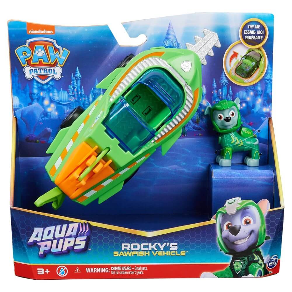 Paw Patrol Aqua Pups Temalı Araçlar Rocky 6065229-03 778988435571 Spin Master Roket Oyuncak