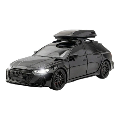 1:24 Audi RS6 Metal Model Araba Sesli Işıklı ve Hareketli Siyah - Roket Oyuncak