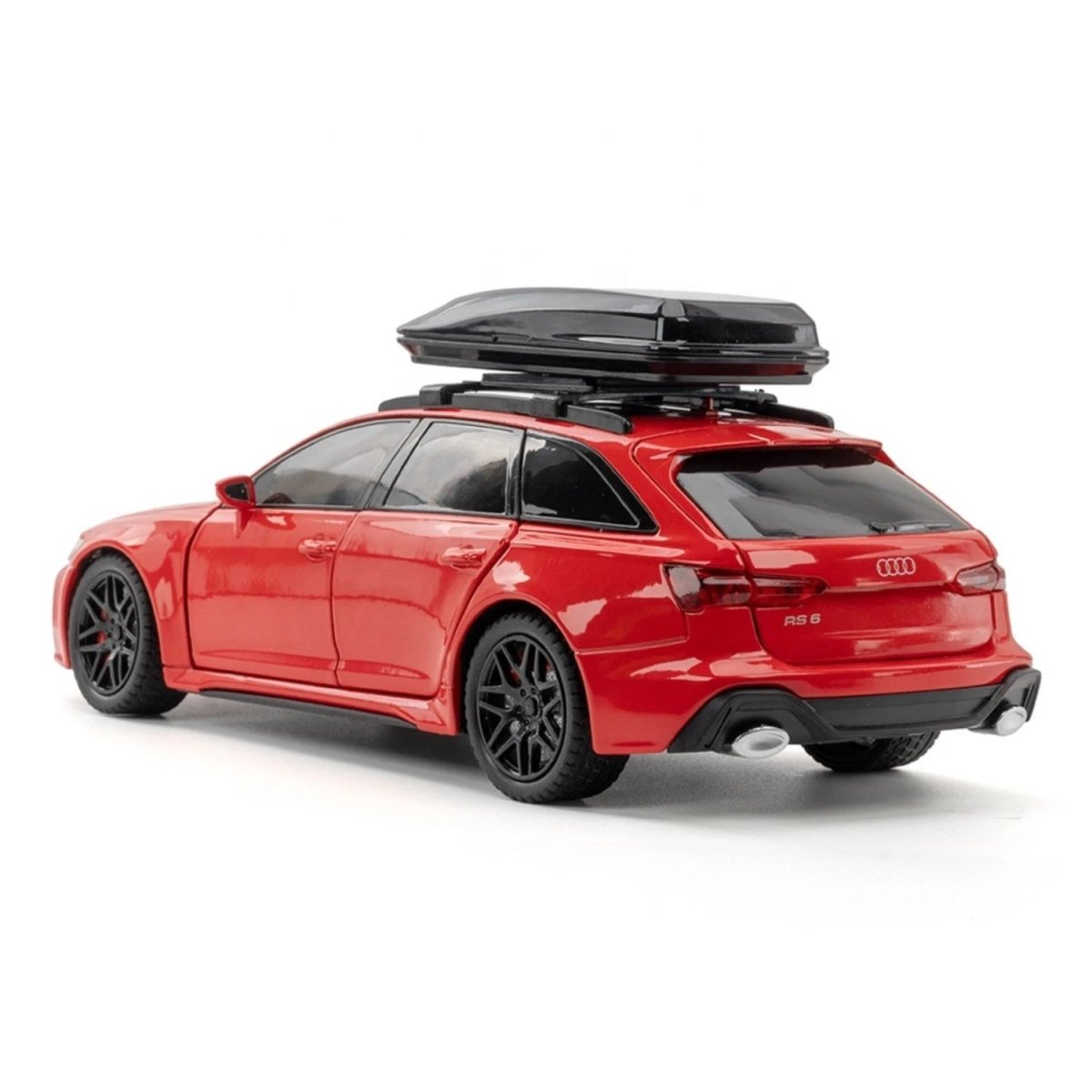 1:24 Audi RS6 Metal Model Araba Sesli Işıklı ve Hareketli Siyah - Roket Oyuncak