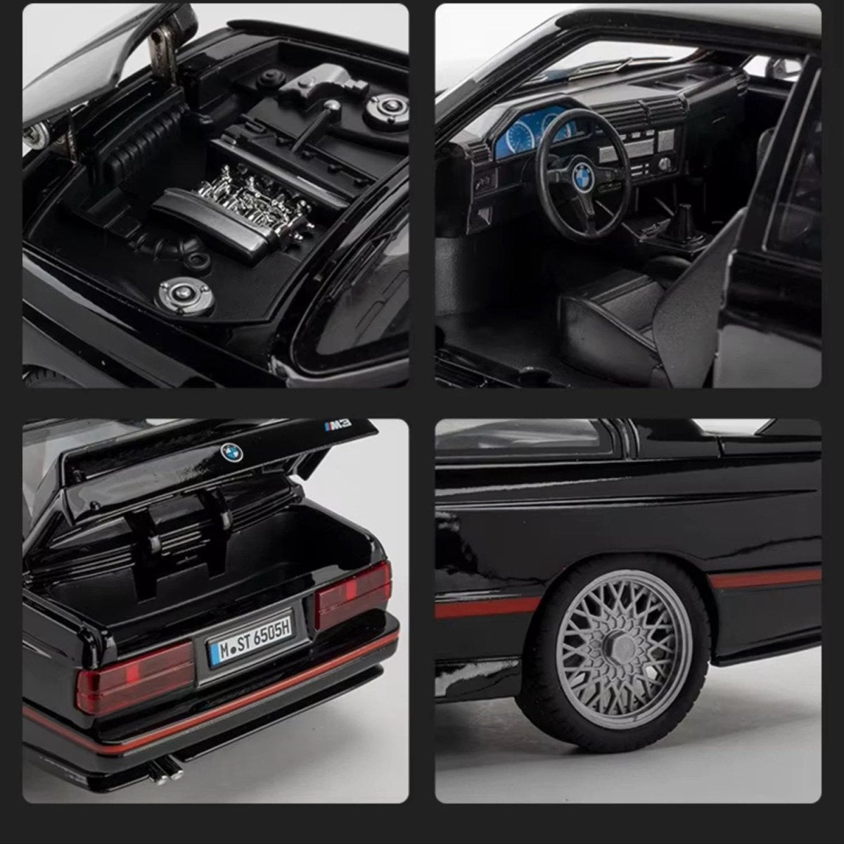 1:24 BMW M3 Metal Model Araba Sesli Işıklı ve Hareketli Siyah - Roket Oyuncak