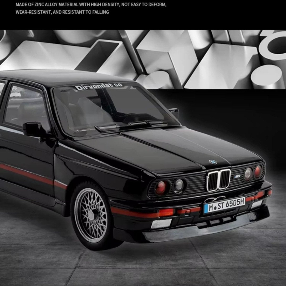 1:24 BMW M3 Metal Model Araba Sesli Işıklı ve Hareketli Siyah - Roket Oyuncak