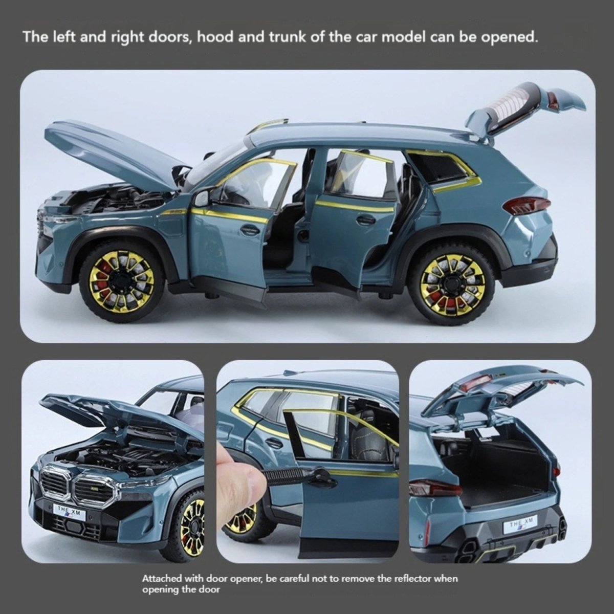1:24 BMW XM Metal Model Araba Sesli Işıklı ve Hareketli Siyah - Roket Oyuncak