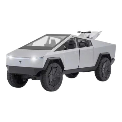 1:24 Cybertruck Metal Model Araba Sesli Işıklı ve Hareketli Gri - Roket Oyuncak