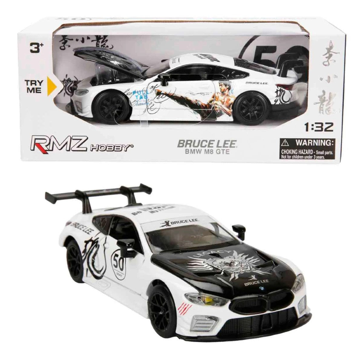 RMZ Hobby Sesli ve Işıklı Model Araba Bruce Lee Bmw M8 GTE Beyaz