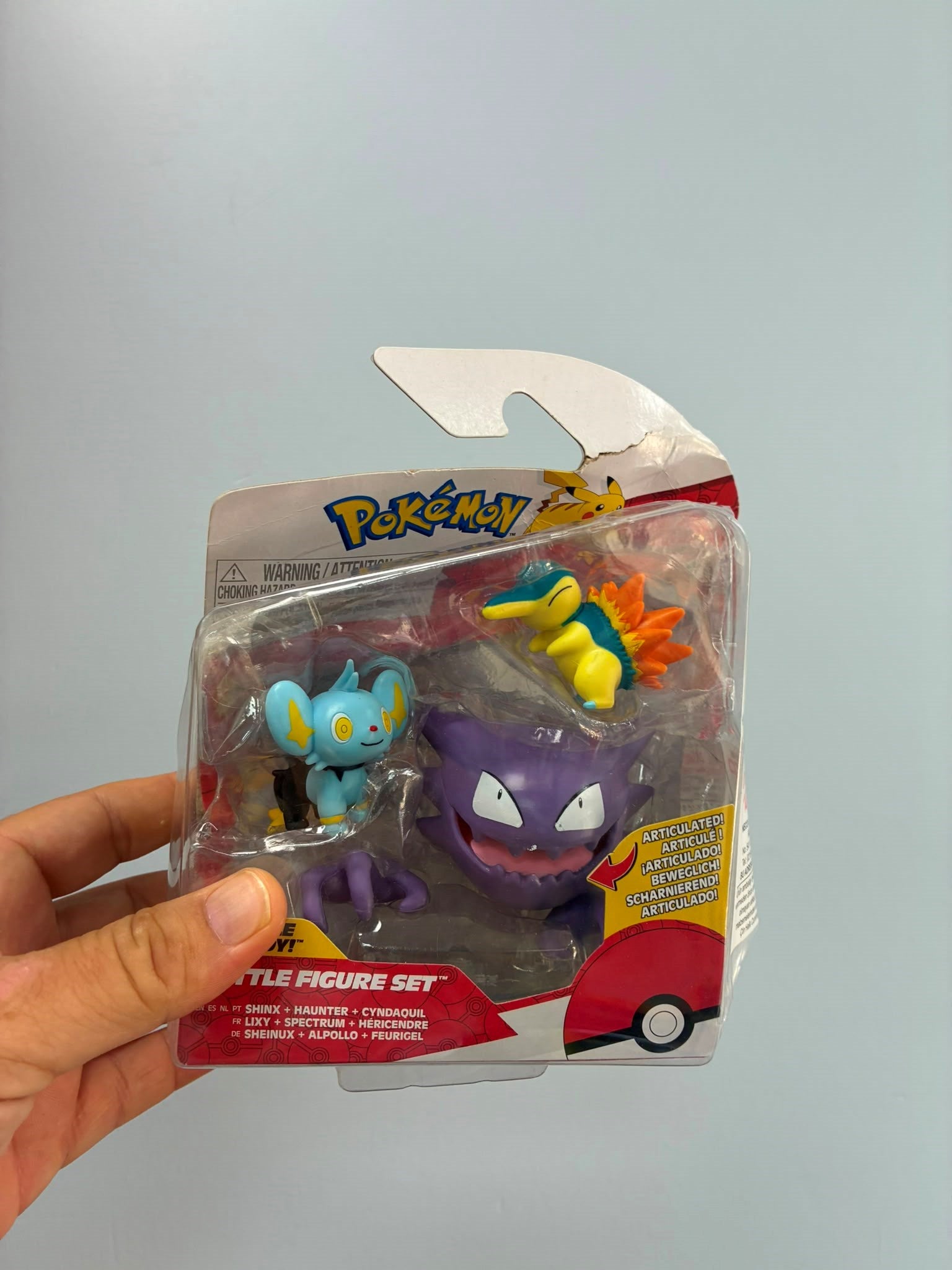 Outlet - Pokémon Battle Figure Set (Shinx, Haunter, Cyndaquil) 3'lü Figür Seti (Hasarlı Ambalaj)